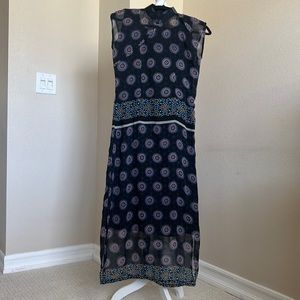 Printed sleeveless maxi dress